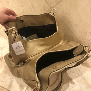 Gold Leather Coach Bag